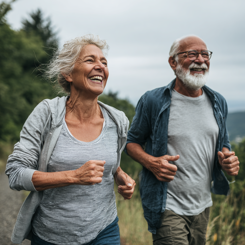Middle-aged and older adults enjoying active outdoor lifestyle with improved mobility